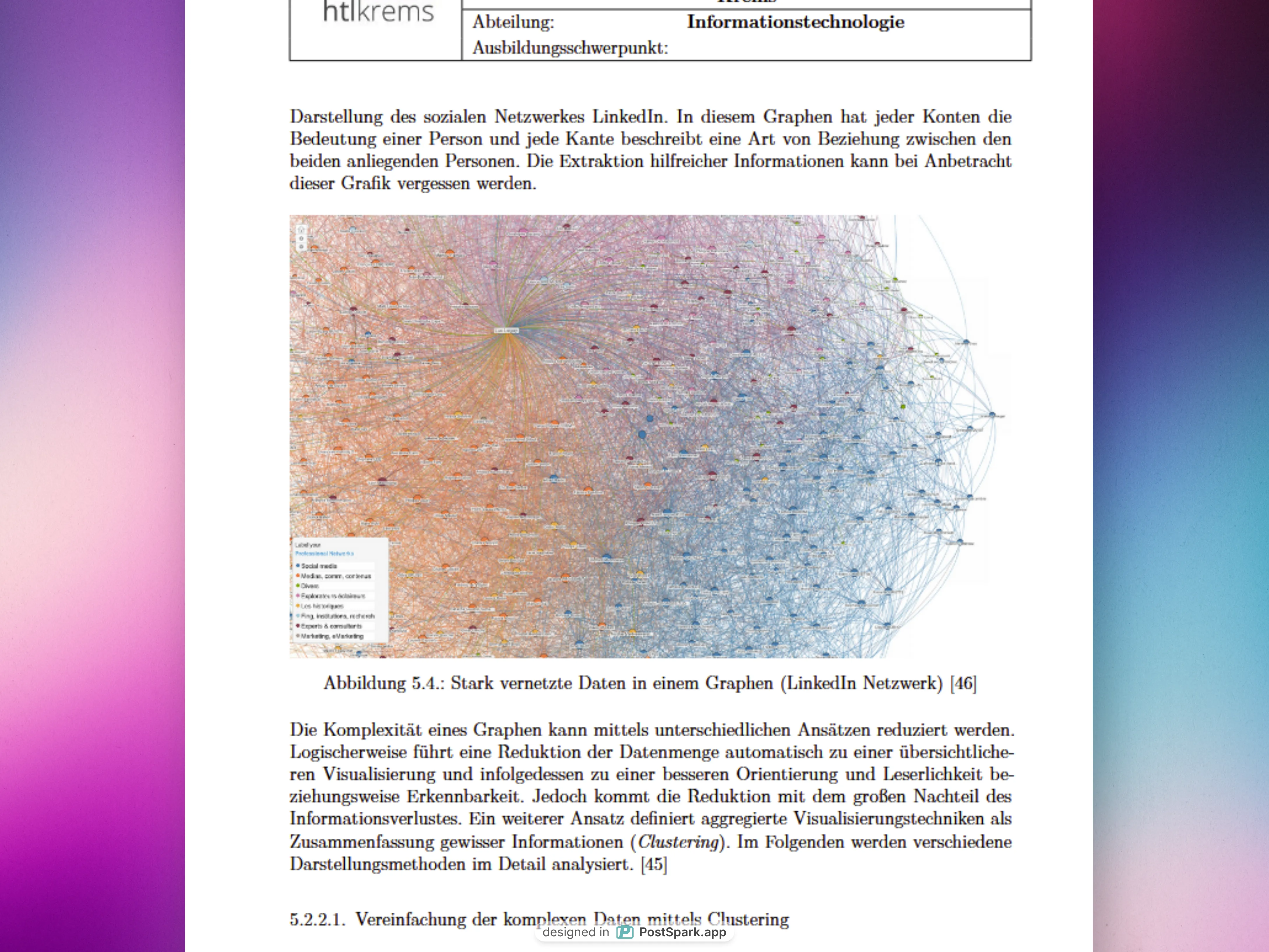 Page view of complex data visualized in a graph
